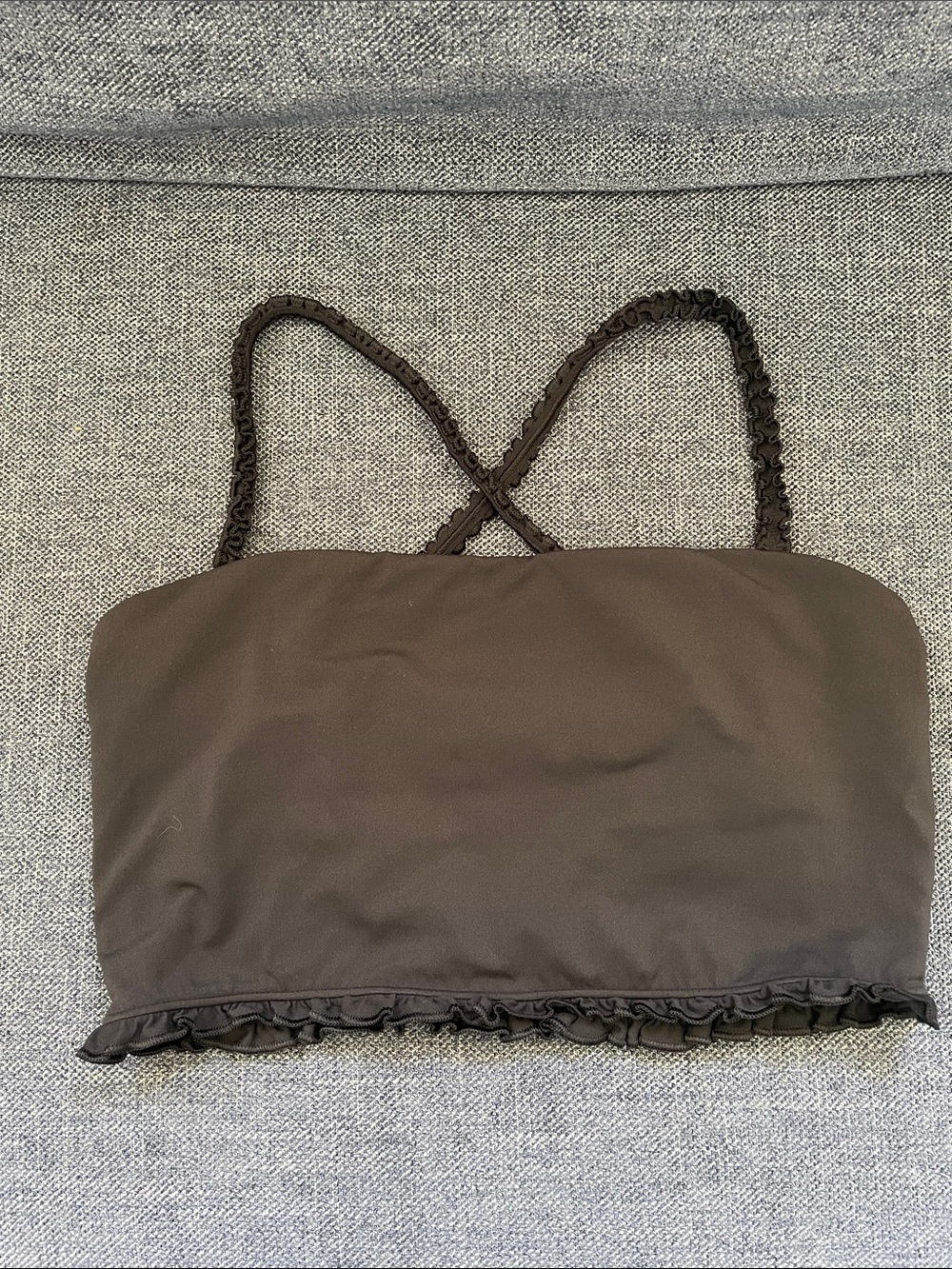 lululemon athletica Black Ruffle-Trim Sports Bra